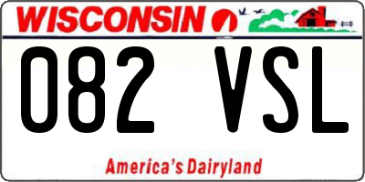 WI license plate 082VSL