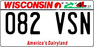 WI license plate 082VSN