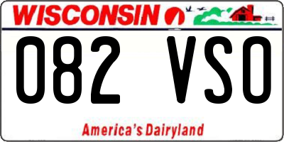 WI license plate 082VSO