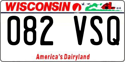 WI license plate 082VSQ