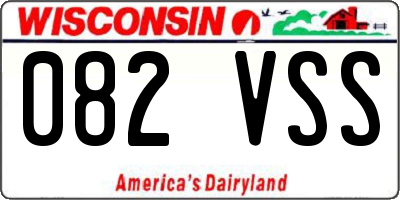WI license plate 082VSS