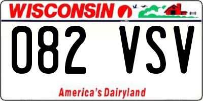 WI license plate 082VSV