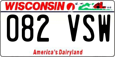 WI license plate 082VSW