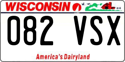 WI license plate 082VSX