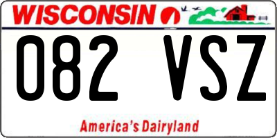 WI license plate 082VSZ