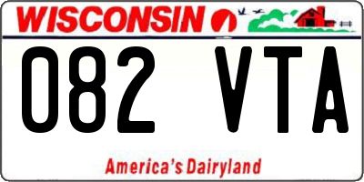 WI license plate 082VTA