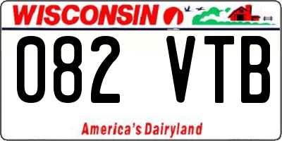 WI license plate 082VTB
