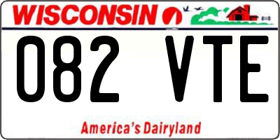 WI license plate 082VTE