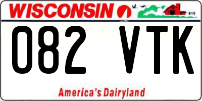 WI license plate 082VTK