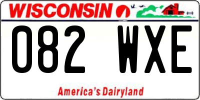 WI license plate 082WXE