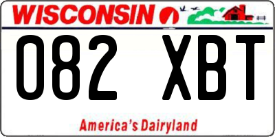 WI license plate 082XBT