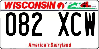 WI license plate 082XCW