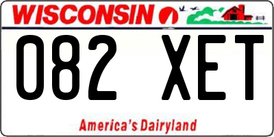 WI license plate 082XET