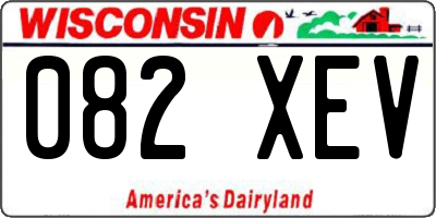 WI license plate 082XEV