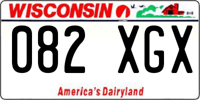 WI license plate 082XGX