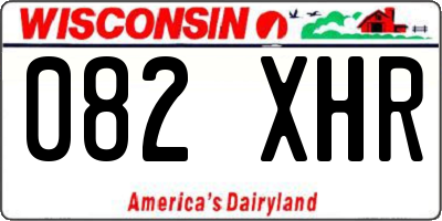 WI license plate 082XHR