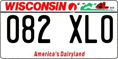 WI license plate 082XLO
