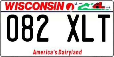 WI license plate 082XLT
