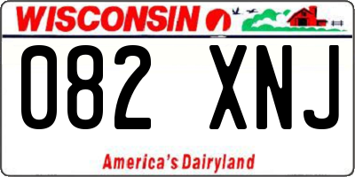 WI license plate 082XNJ