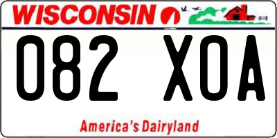 WI license plate 082XOA