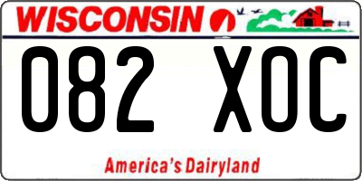 WI license plate 082XOC