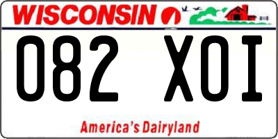 WI license plate 082XOI