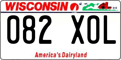 WI license plate 082XOL