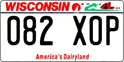 WI license plate 082XOP