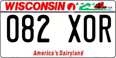 WI license plate 082XOR
