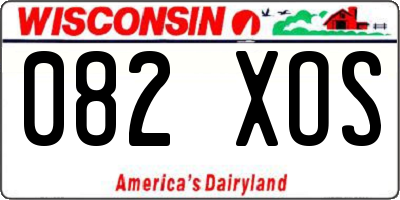 WI license plate 082XOS