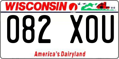 WI license plate 082XOU