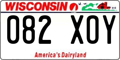 WI license plate 082XOY