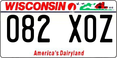 WI license plate 082XOZ