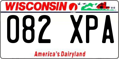 WI license plate 082XPA