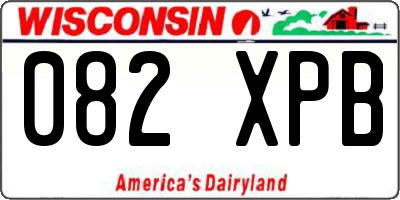 WI license plate 082XPB