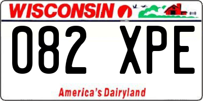 WI license plate 082XPE