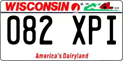 WI license plate 082XPI