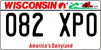 WI license plate 082XPO