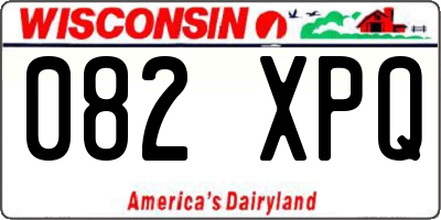 WI license plate 082XPQ