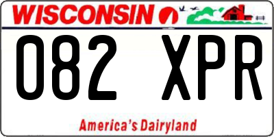 WI license plate 082XPR