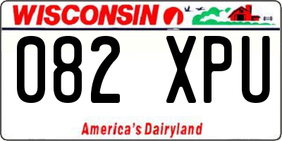 WI license plate 082XPU