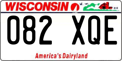 WI license plate 082XQE