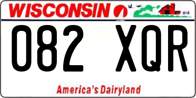 WI license plate 082XQR