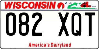 WI license plate 082XQT