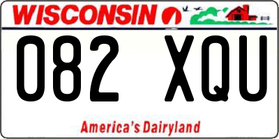 WI license plate 082XQU
