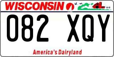 WI license plate 082XQY