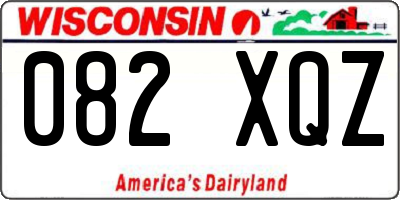 WI license plate 082XQZ