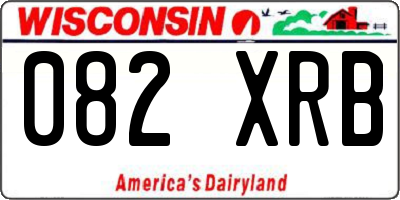 WI license plate 082XRB