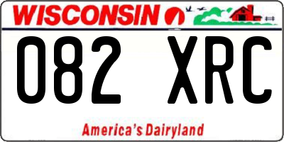 WI license plate 082XRC