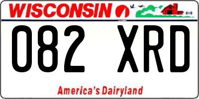 WI license plate 082XRD